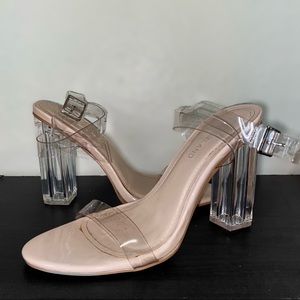 Clear Block Heeled Sandal High Heels